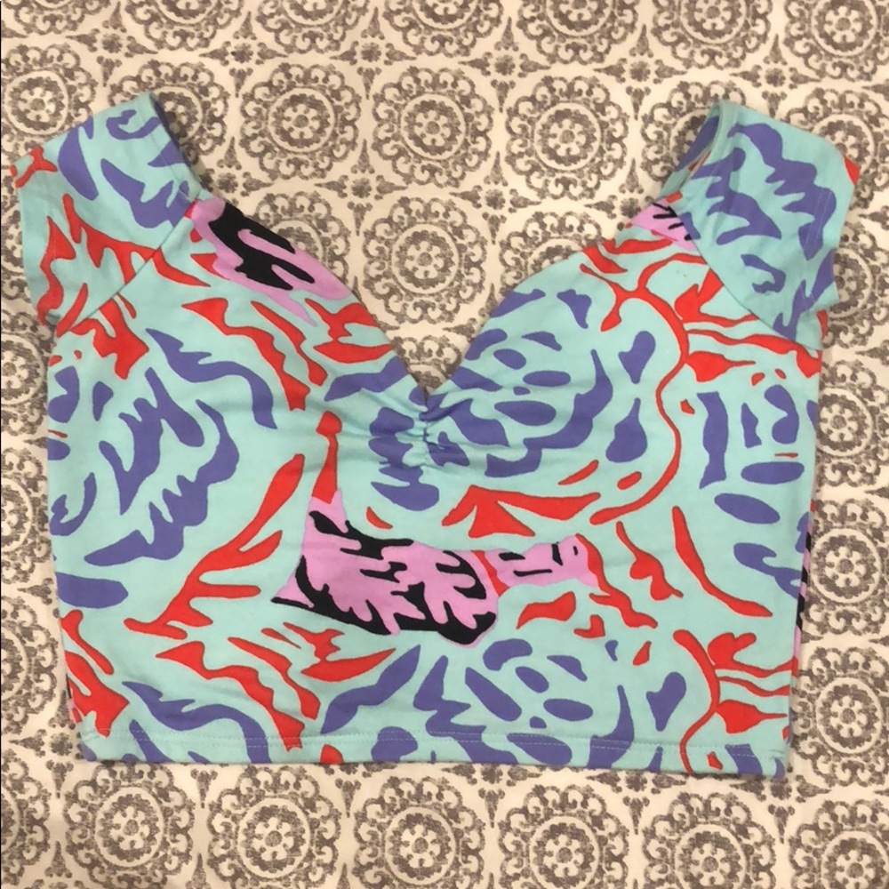 Cropped colorful Nasty Gal blouse XS